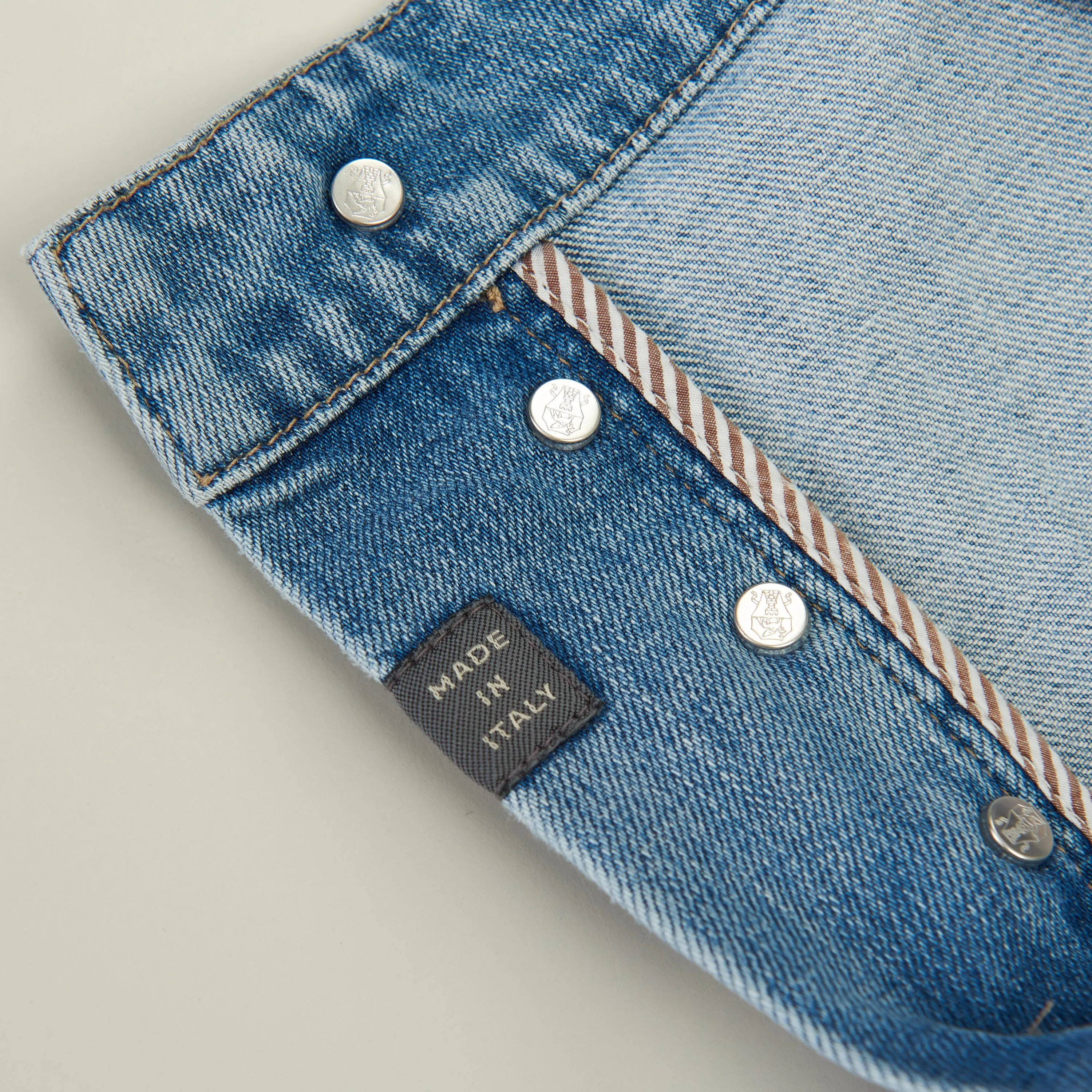 Slim Fit Five Pocket Jeans Trousers In Light Blue Denim