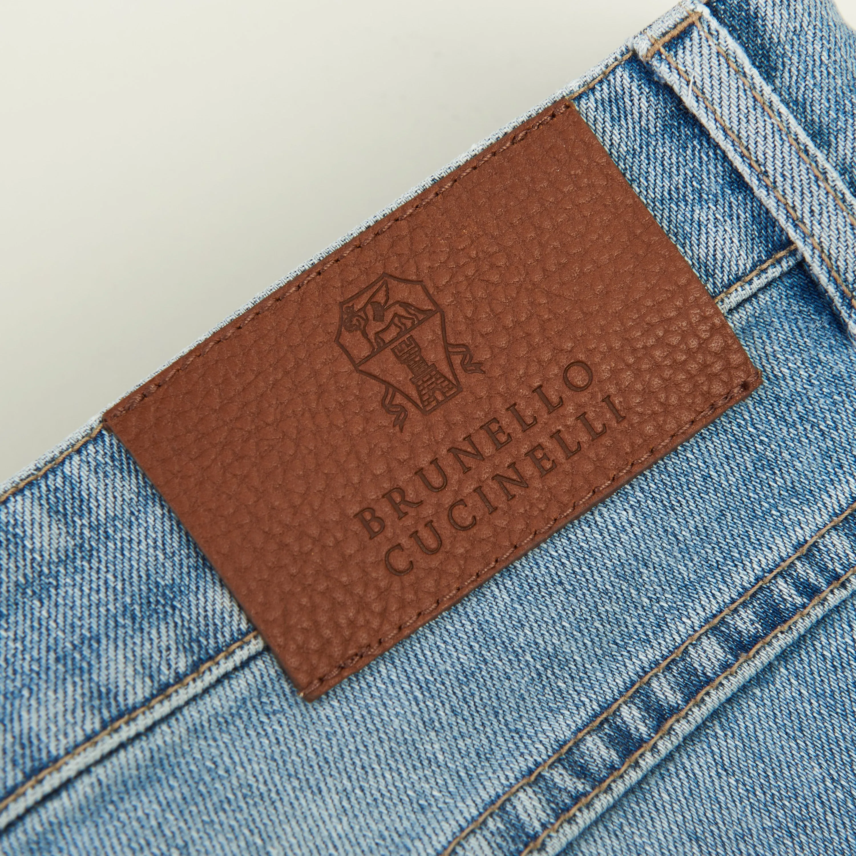 Slim Fit Five Pocket Jeans Trousers In Light Blue Denim