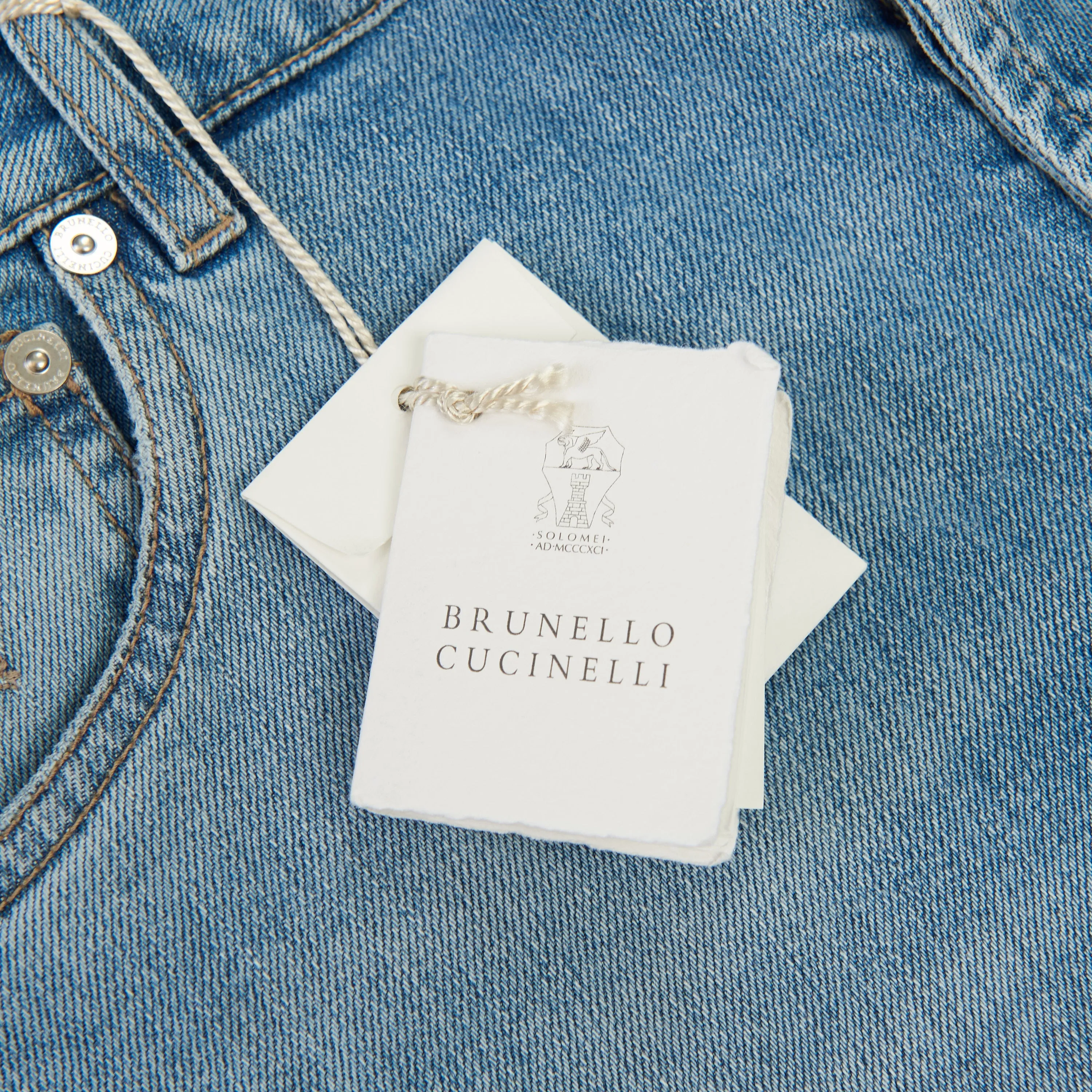 Slim Fit Five Pocket Jeans Trousers In Light Blue Denim