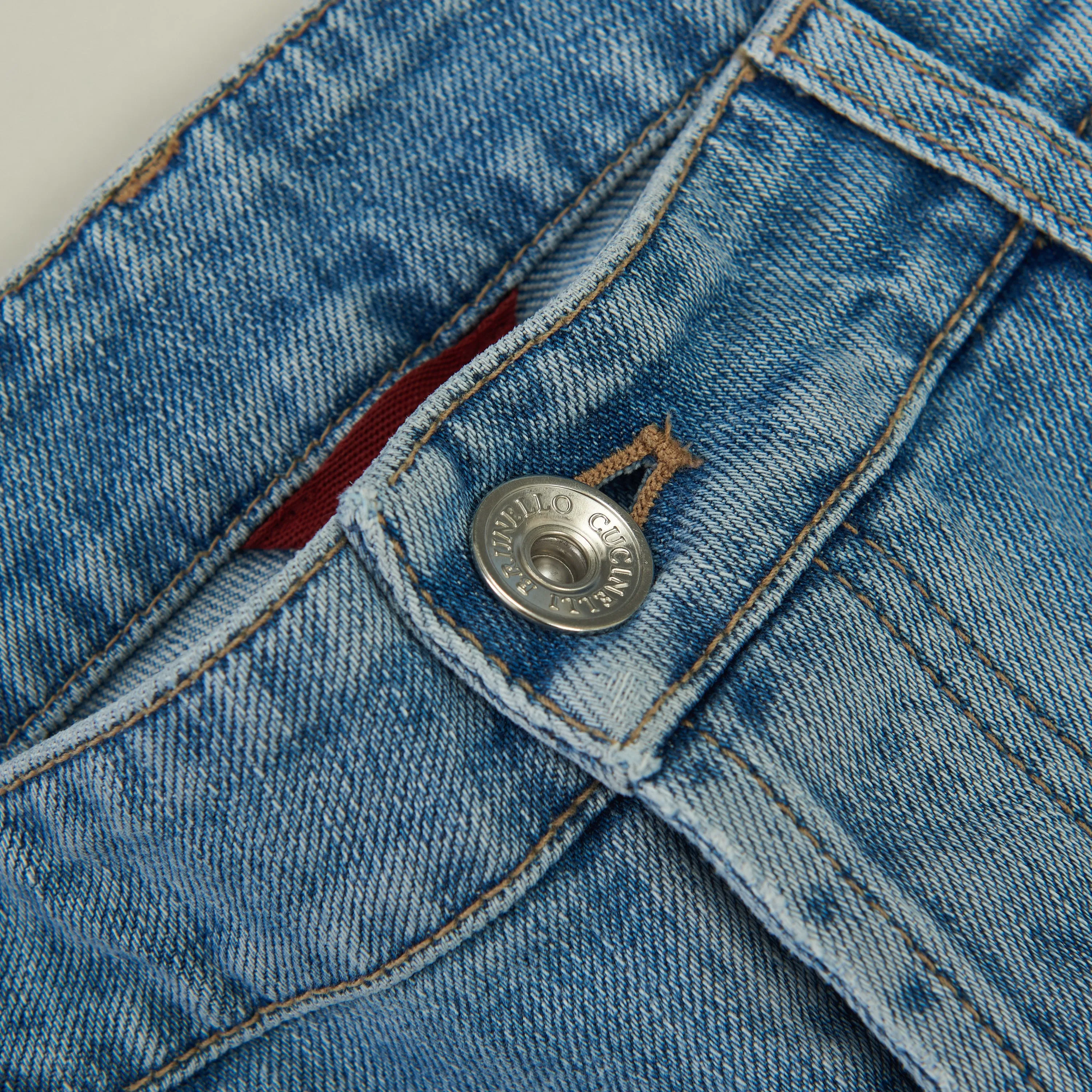 Slim Fit Five Pocket Jeans Trousers In Light Blue Denim