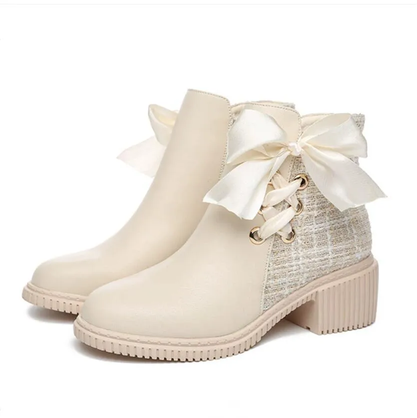 Small Feet Block Heel Dressy Ankle Boots GS205