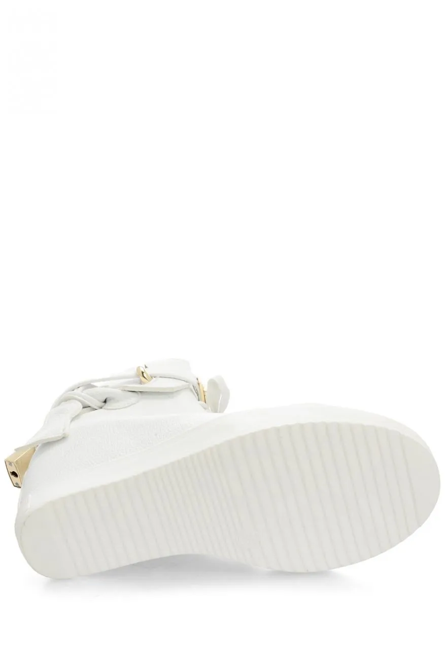 Sneakers in ecopelle con zeppa interna Big City - Bianco