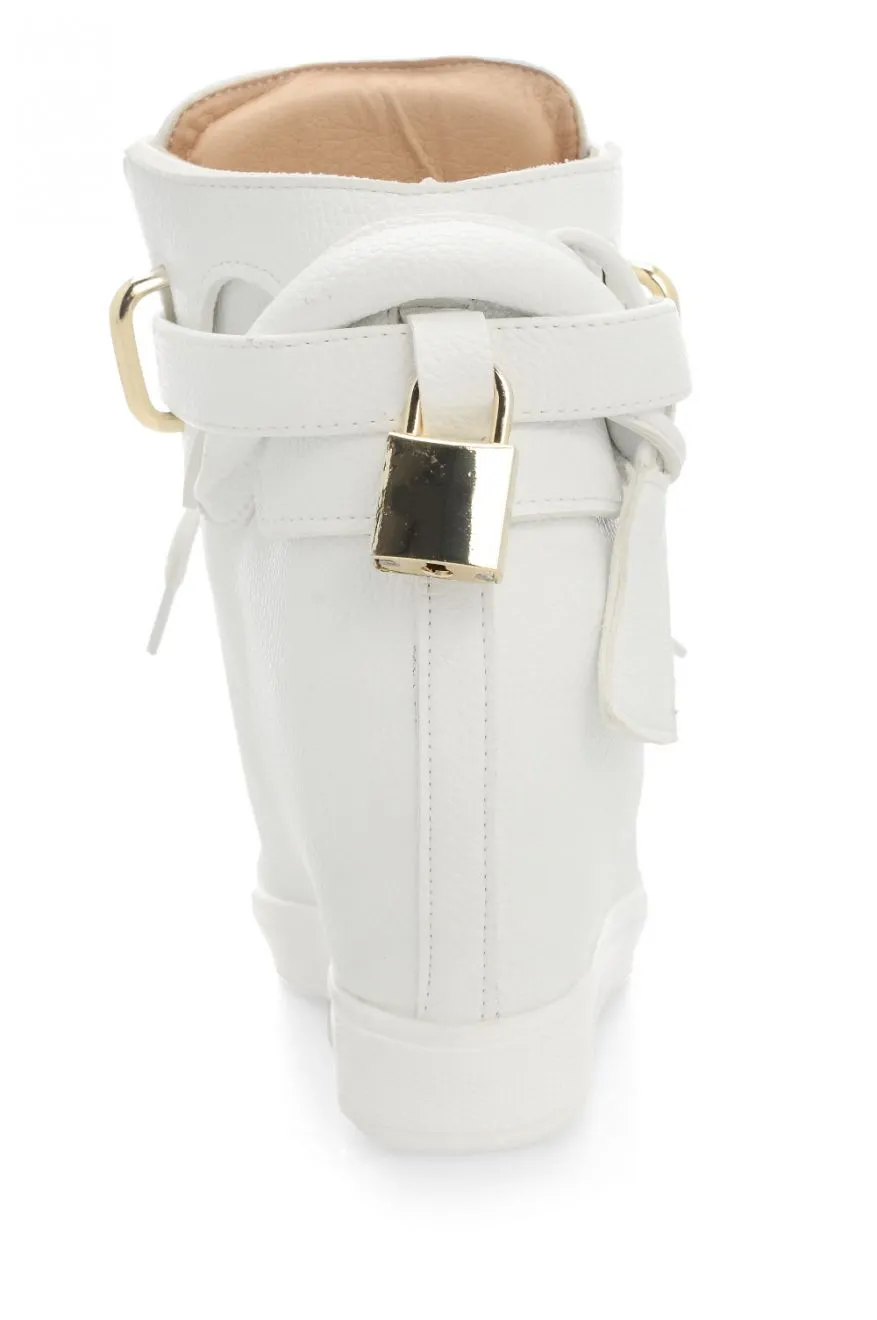 Sneakers in ecopelle con zeppa interna Big City - Bianco