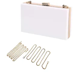 Solid Alys White Box Clutch Crossbody Bag