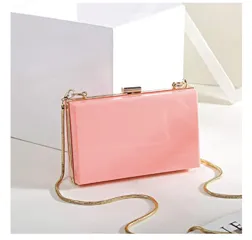 Solid Alys White Box Clutch Crossbody Bag