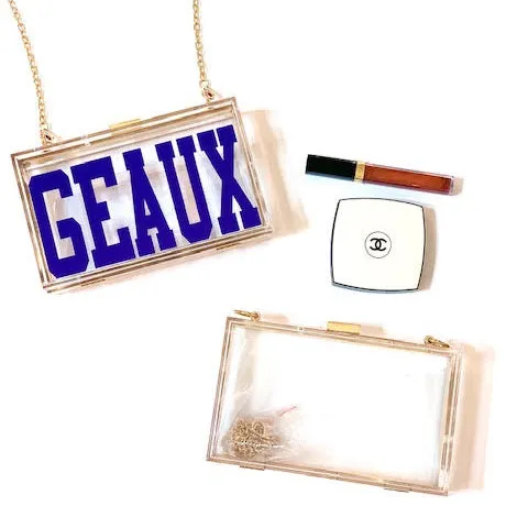 Solid Alys White Box Clutch Crossbody Bag
