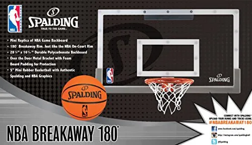 Spalding NBA 180 Breakaway Over-The-Door Mini Basketball Hoop