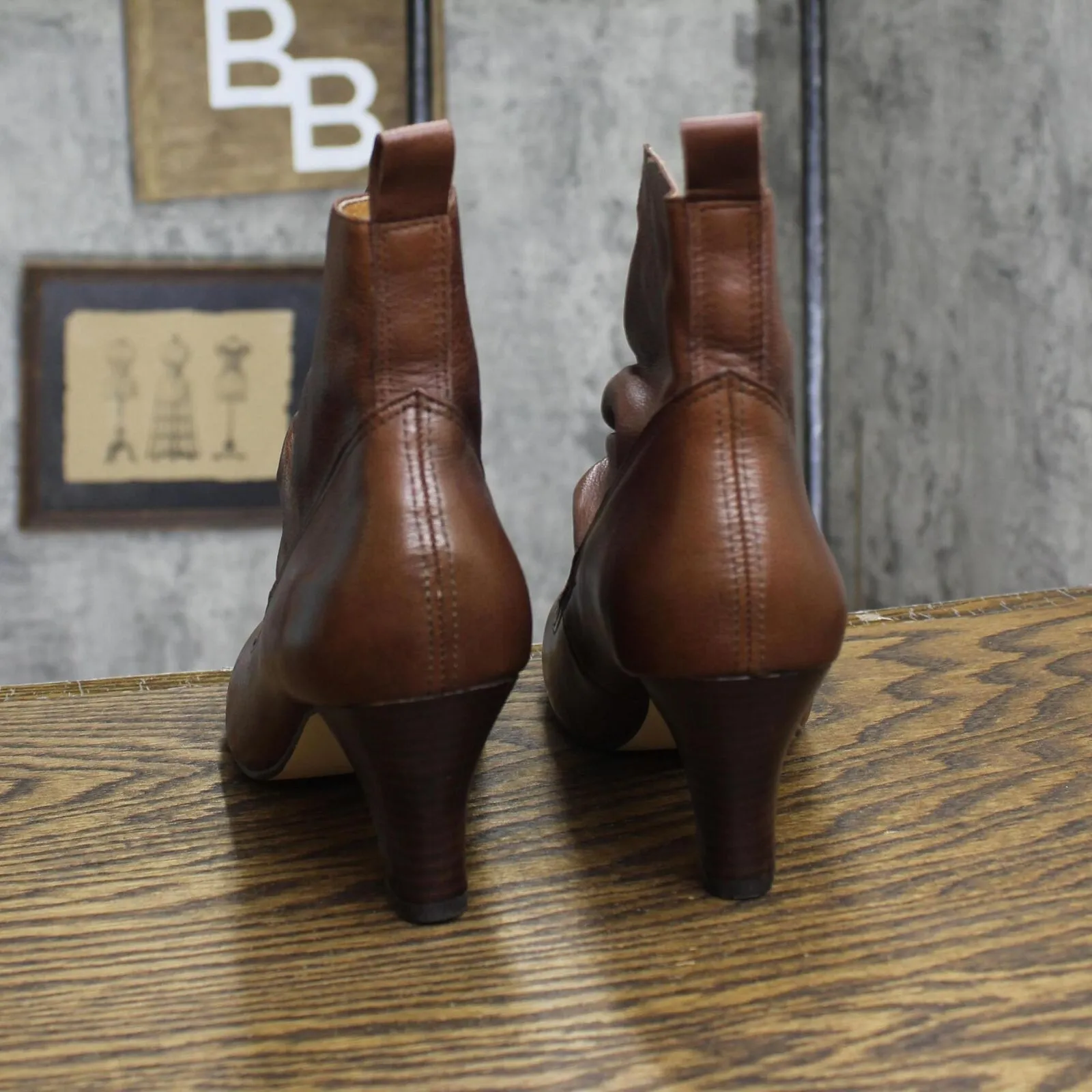 Steve Madden Womens Vintage Betsey Leather Booties Boots Brown 7.5M