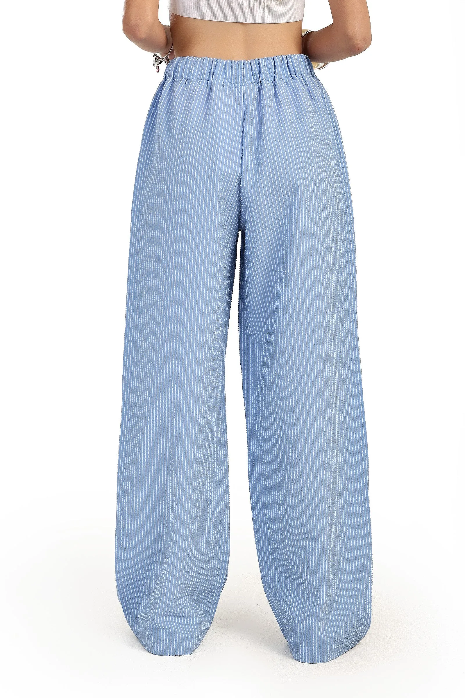 Striped Wide-Leg Pants