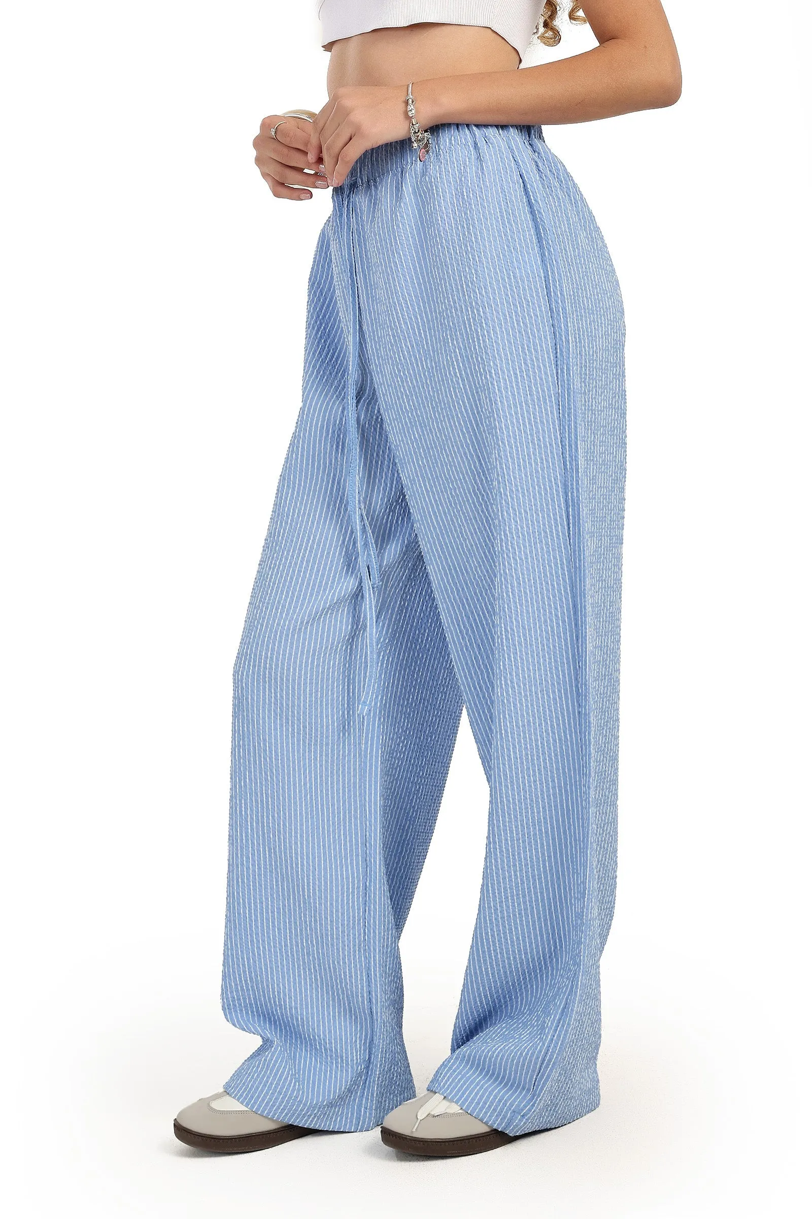 Striped Wide-Leg Pants