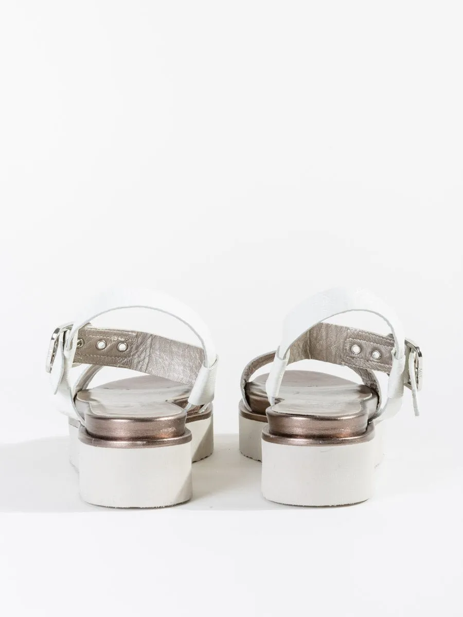 tall wedge sandal - white patent