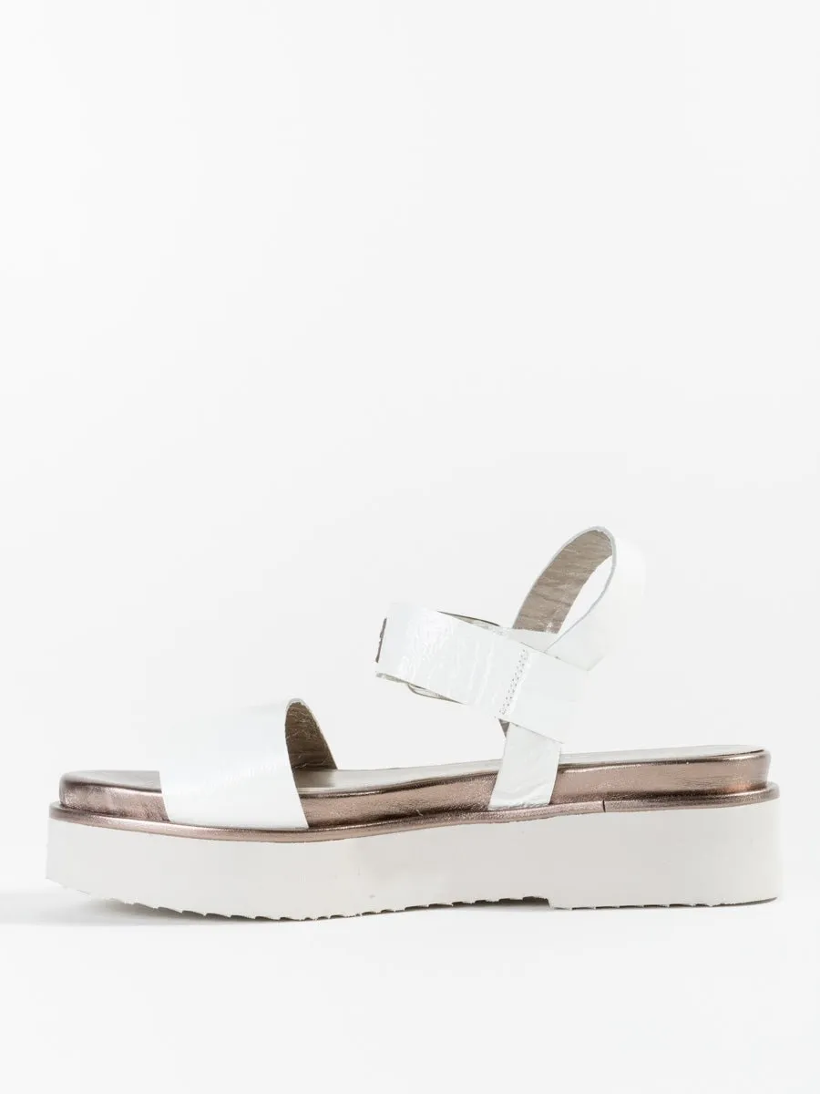 tall wedge sandal - white patent