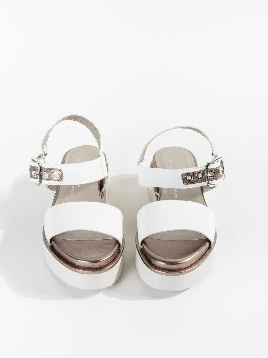 tall wedge sandal - white patent