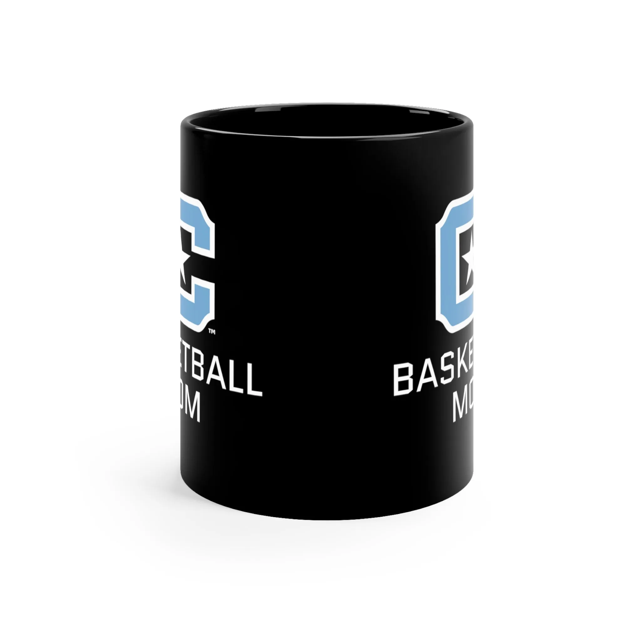 The Citadel Block C Logo, Sports Basketball Mom, Black Mug, 11oz