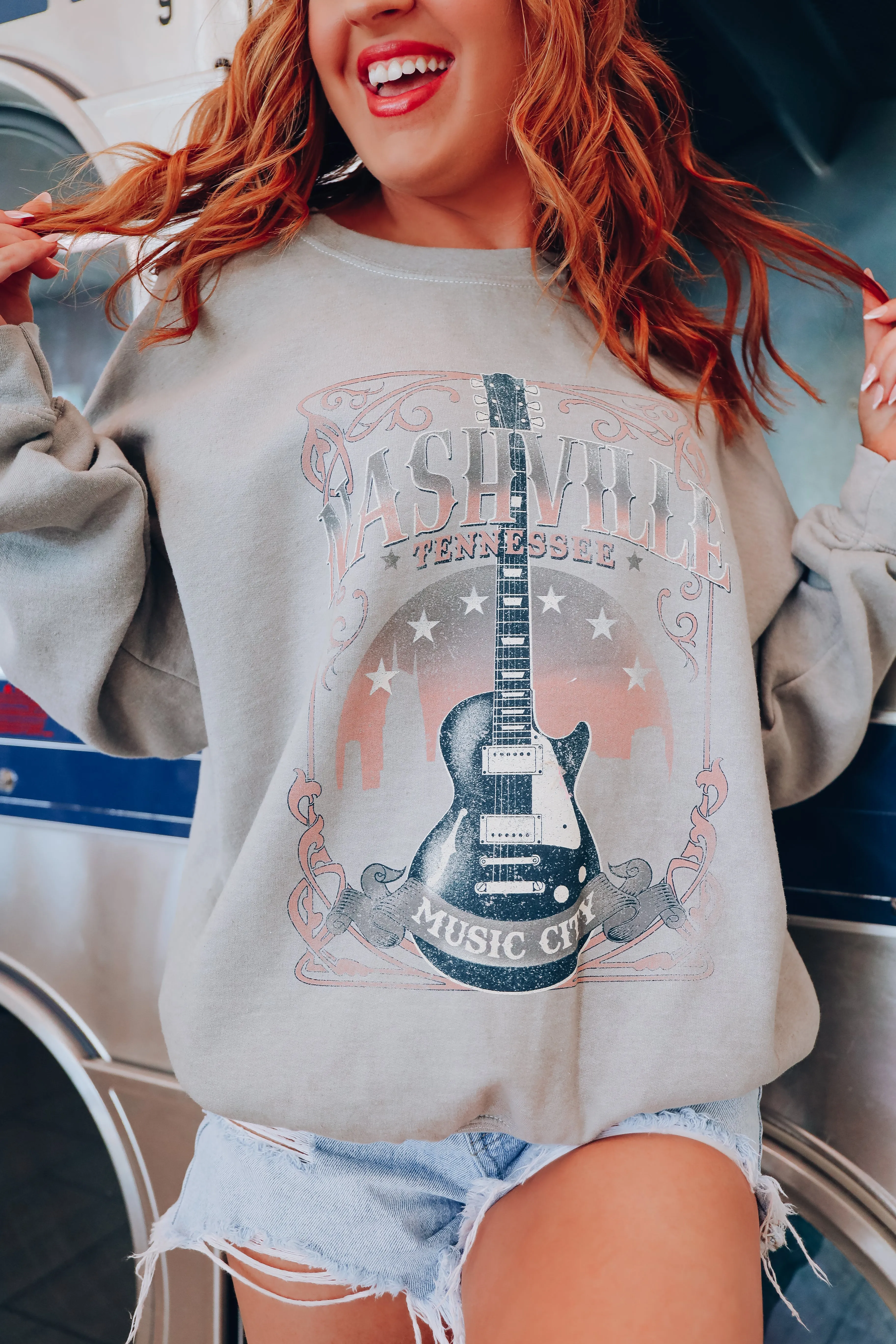 The Music City Graphic Sweatshirt - Olive