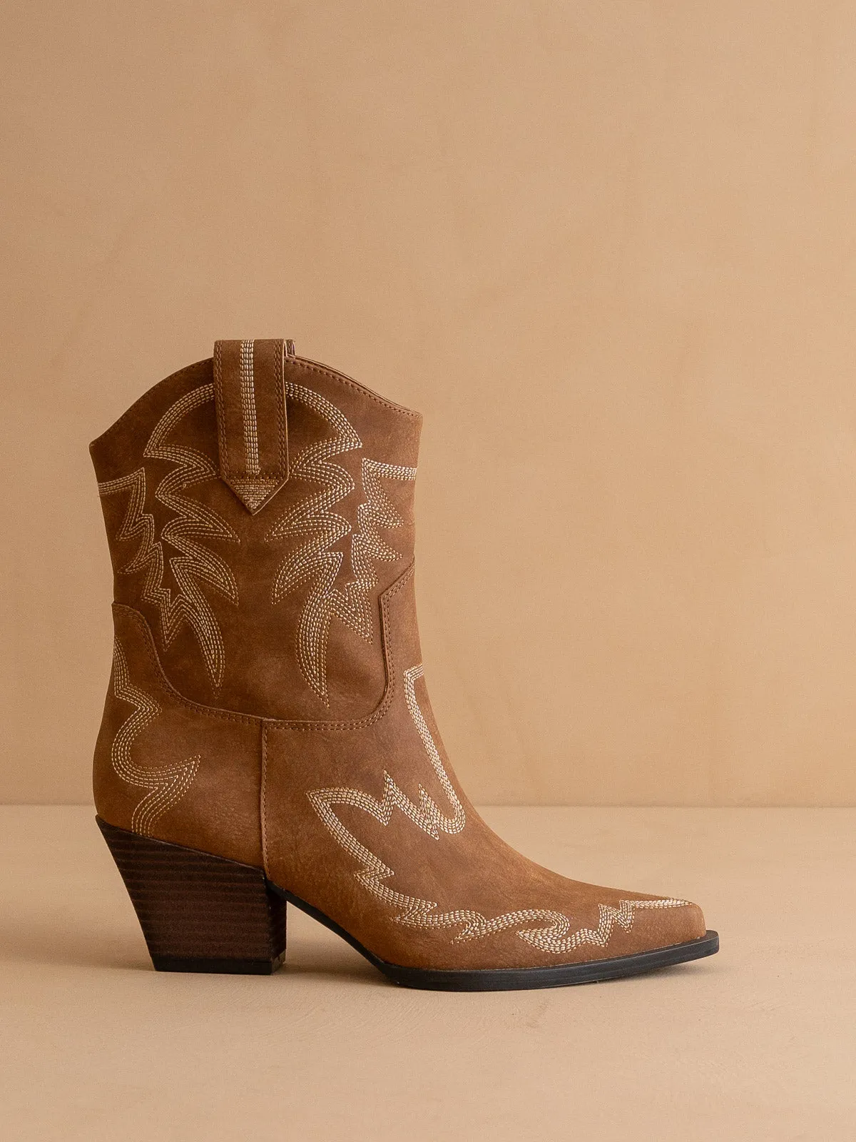 The Nantes | Brown Western embroidered cowboy boot