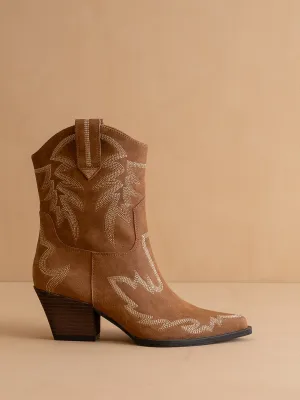The Nantes | Brown Western embroidered cowboy boot