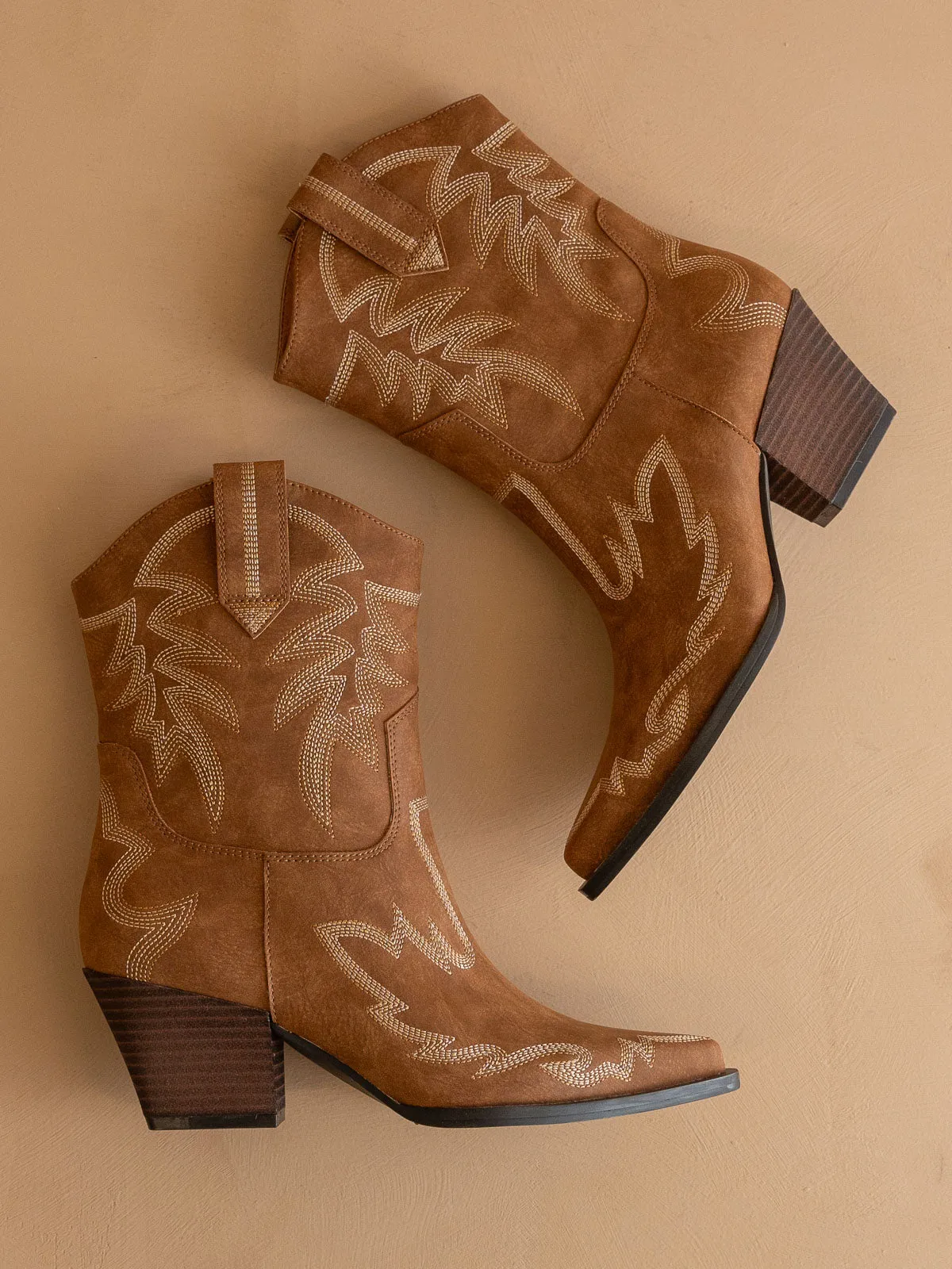 The Nantes | Brown Western embroidered cowboy boot
