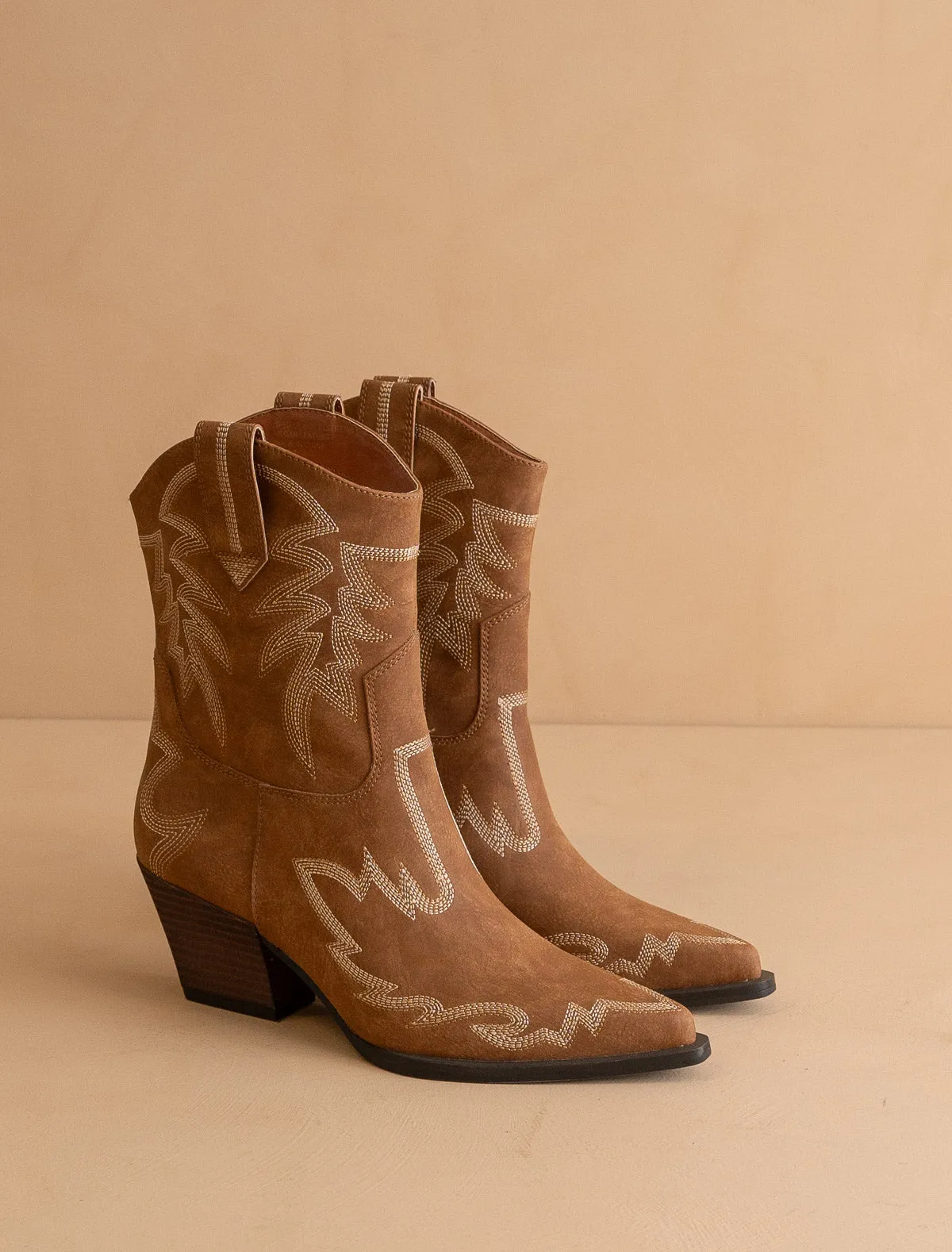 The Nantes | Brown Western embroidered cowboy boot