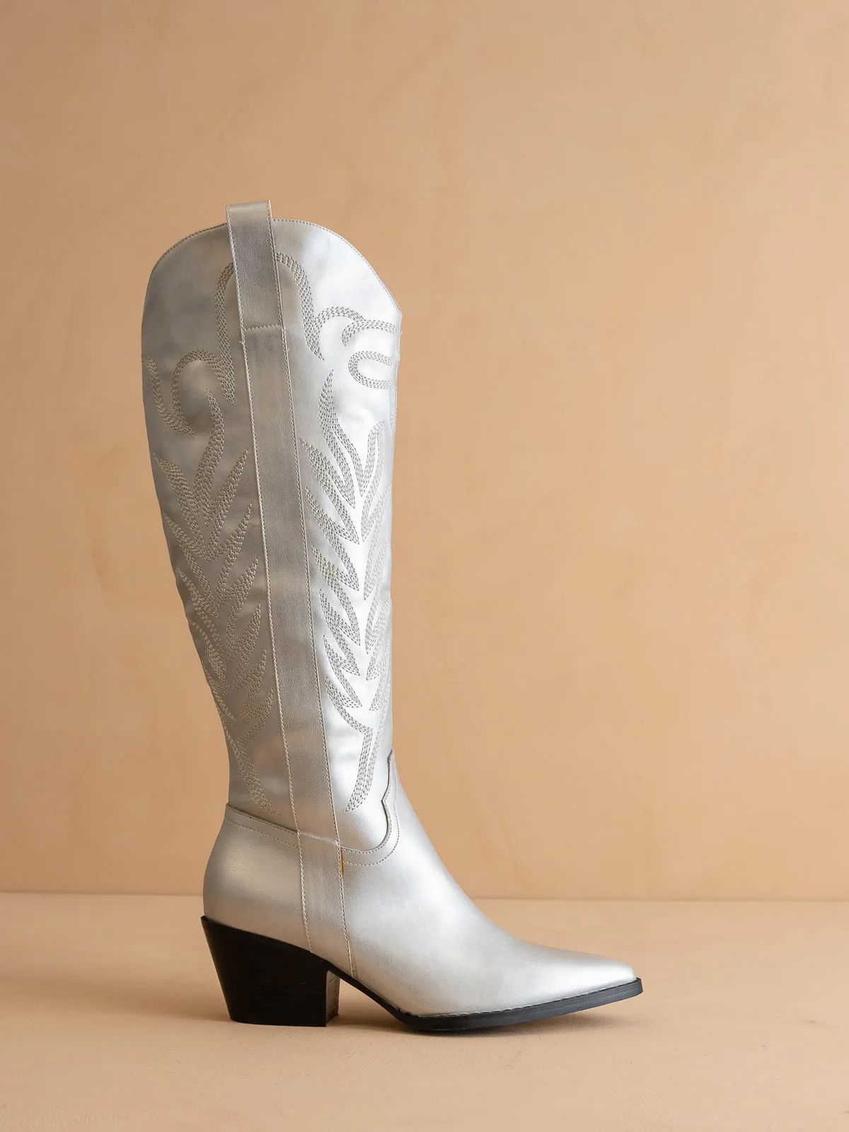 The Samara | Silver Embroidered Tall Boot