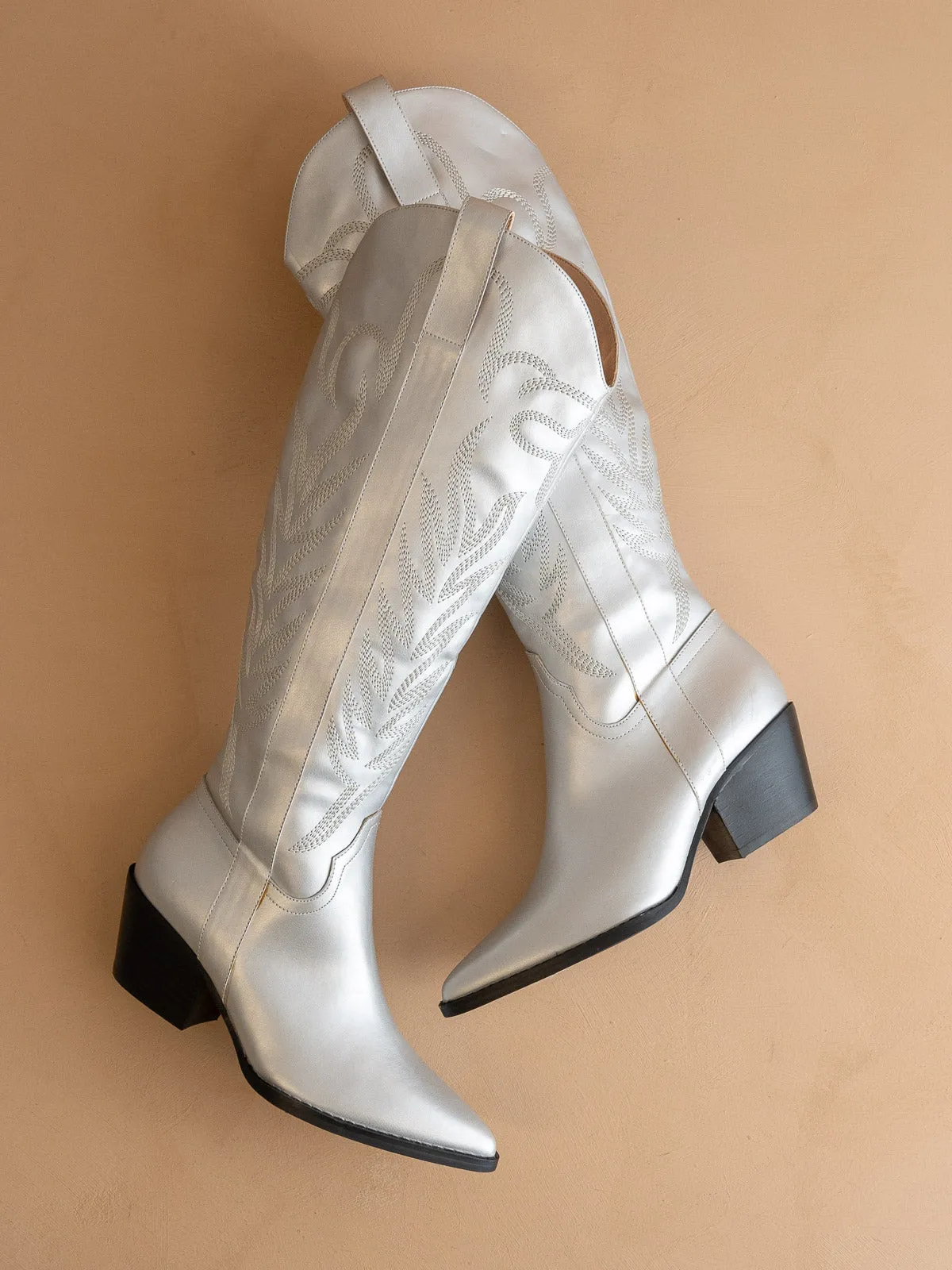 The Samara | Silver Embroidered Tall Boot
