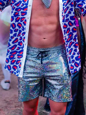 ULTIMATE HOLOGRAPHIC MENS SHORTS - SILVER