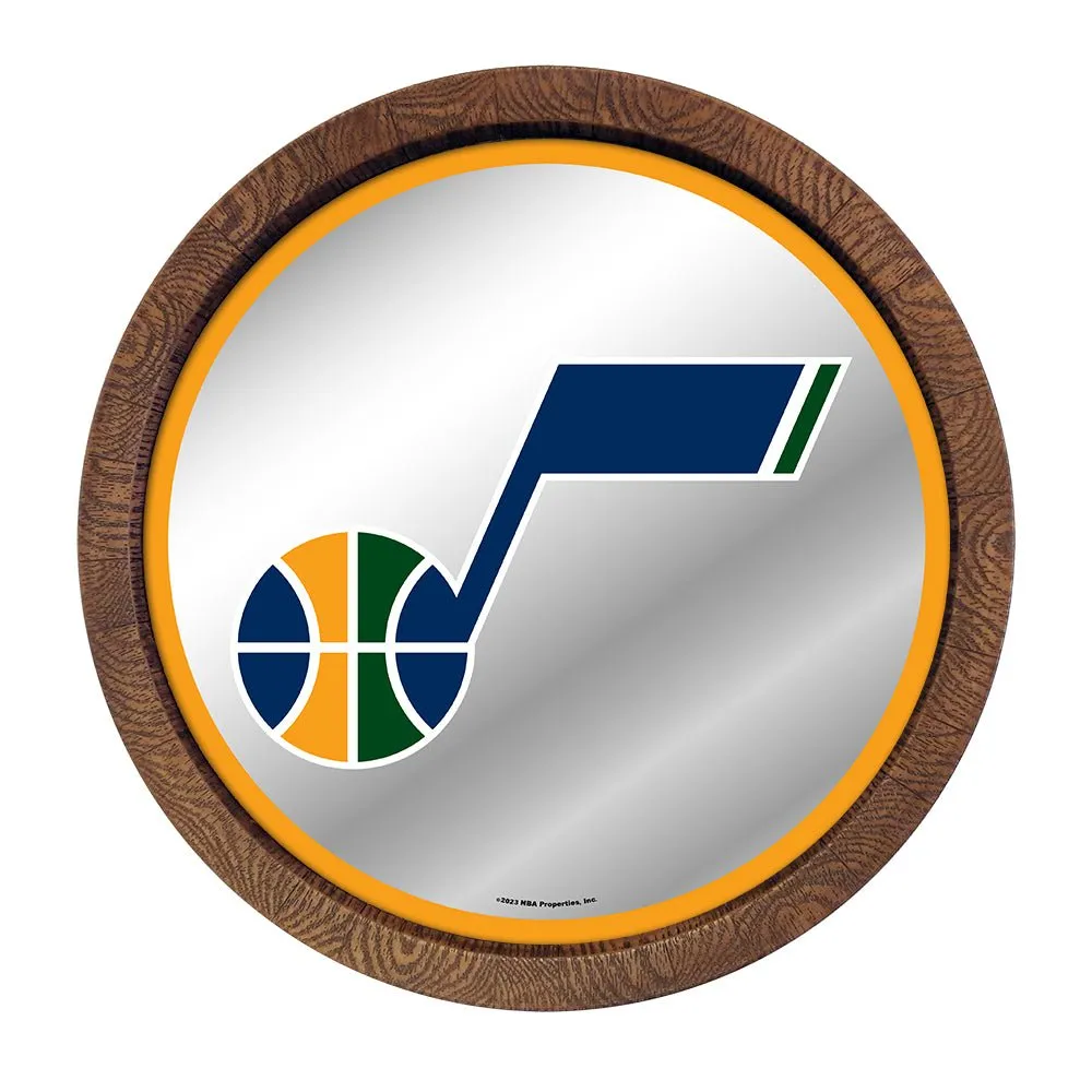 Utah Jazz: "Faux" Barrel Top Mirrored Wall Sign
