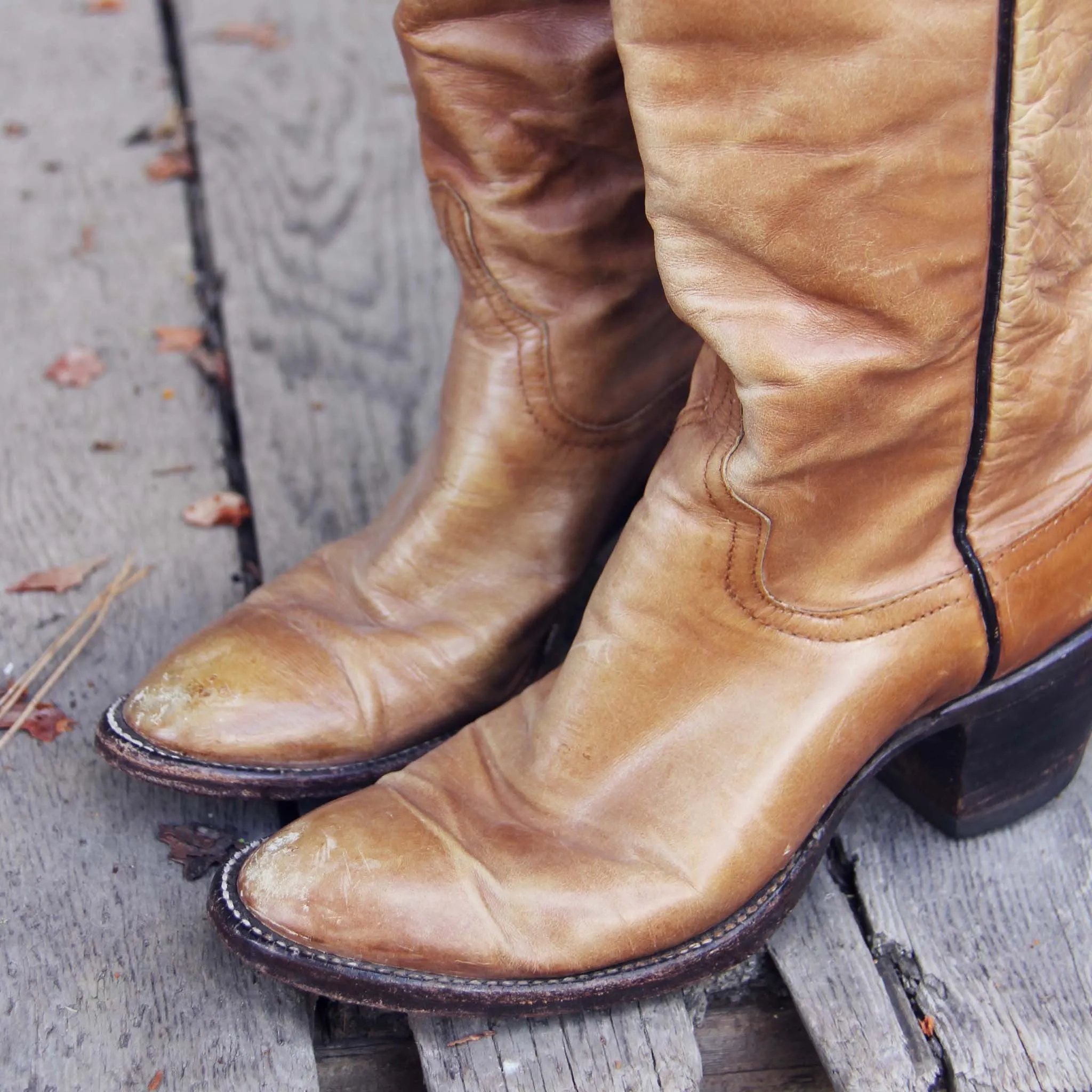 Vintage Taupe Stitch Boots