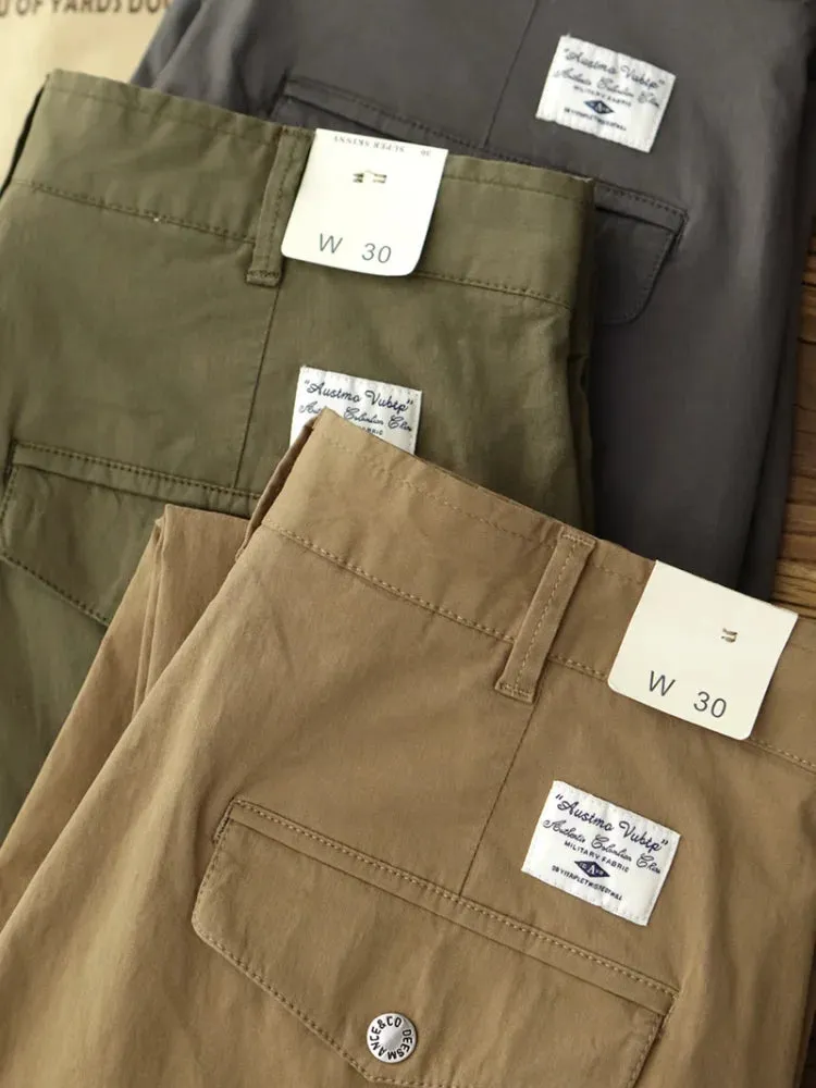 Washed Thin Compatible Dad Pants - Men's Fashion Casual Straight Trousers in 97% Cotton