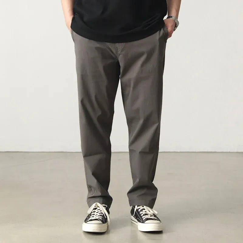Washed Thin Compatible Dad Pants - Men's Fashion Casual Straight Trousers in 97% Cotton
