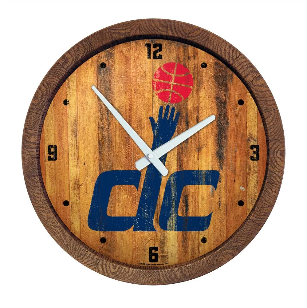 Washington Wizards: Logo - "Faux" Barrel Top Clock