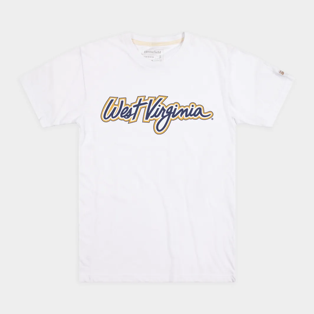 West Virginia Vintage Basketball Script Tee