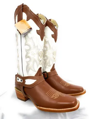 White Diamonds Women's Tan/ White Rodeo square Toe Boots