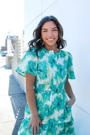 Wildflower Meadow Poplin Midi • Green