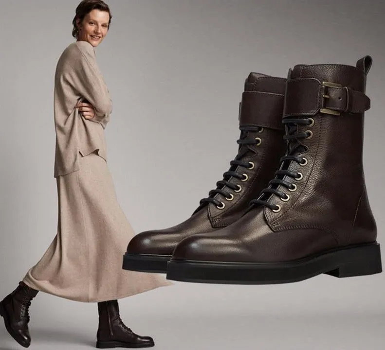 Withered england retro high street fashion cowhide soft zippers High top Martin boots women shoes woman botas mujer shoes women