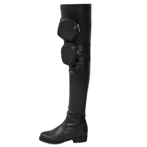 Women High Heels Shoes Winter Leather Long Boots